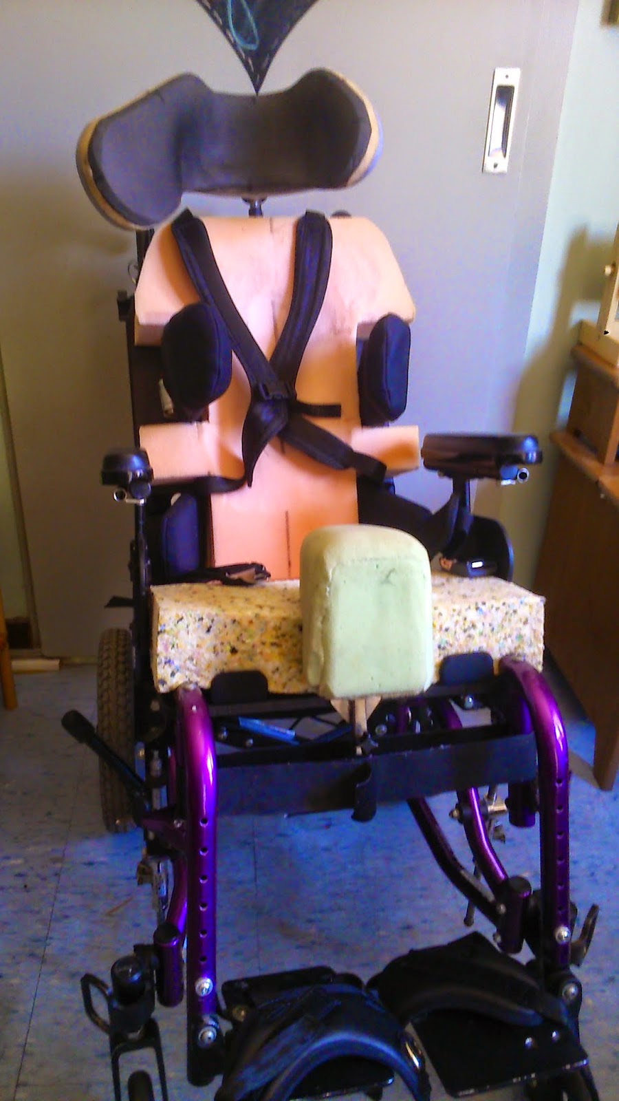 Fifth Inset Custom made wheelchair seat.